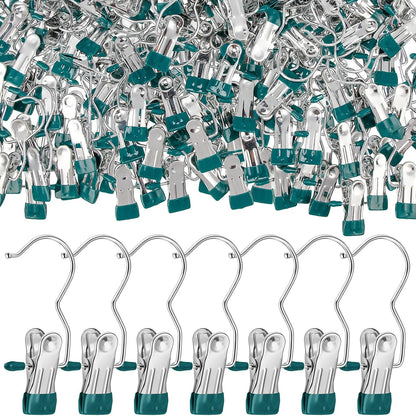 Yinder 150 Pcs Boot Hangers Clips Laundry Hooks Hanging Stainless Steel Clothes Pins Portable Clip Hangers for Closet Travel Socks Pants Handbags Hats Towels (Beige)