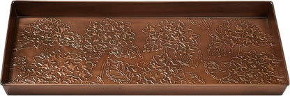 HF by LT Birch Forest Pattern Metal Boot Storage Tray, 30 x 13 inches, Antique Copper Finish