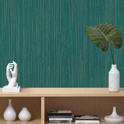 Light Blue Peel and Stick Grasscloth Texture Wallpaper 15.7"x120" Vintage Wallpaper Removable Waterproof