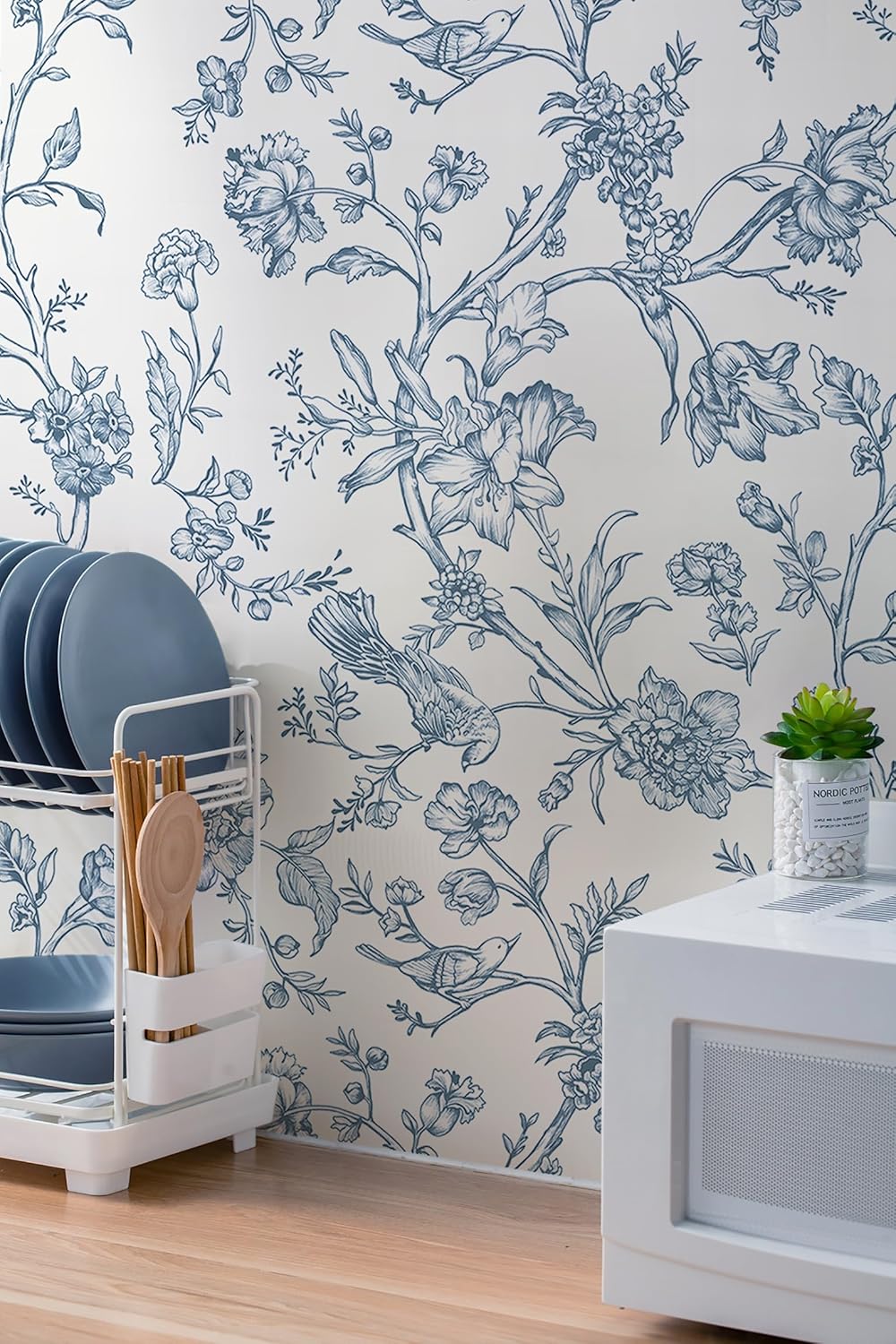 Safiyya Peel and Stick Wallpaper Vintage Floral Contact Paper 17.3" x 78.7" Wall Paper Renter Friendly Self Adhesive Removable Wallpaper for Bathroom Vinyl
