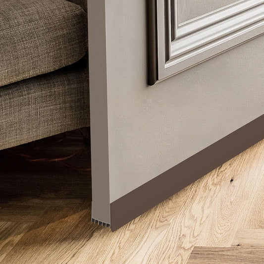PVC Slide on Door Sweep with Foam Draft Stopper/Sweep for Doors 1" - 1 3/4" Wide - 3 FT Long (Brown)