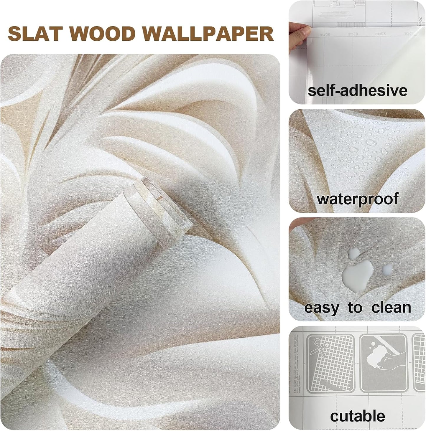 Floral Peel and Stick Wallpaper 3D Effect Interior Wall Décor Contact Paper Self Adhesive Removable Renter Friendly for Bedroom Living Cabinet Room 17.7in x 9.8ft (Not Textured Wallpaper