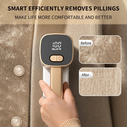 Eilveey Fabric Shaver for Clothing with 3 Replaceable Blades Working Light | Electric Lint Remover with 1800mAh Battery, 2-3H Long Runtime, 3-Speed LED Display, Stainless Steel Safety Guard