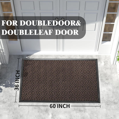 Yimobra Front Door Mat Outside Entrance 29.5x17, Waterproof Heavy Duty Outdoor Mats for Front Door, Non Slip Rubber Entry Mat for Garage Patio Indoor, Grey