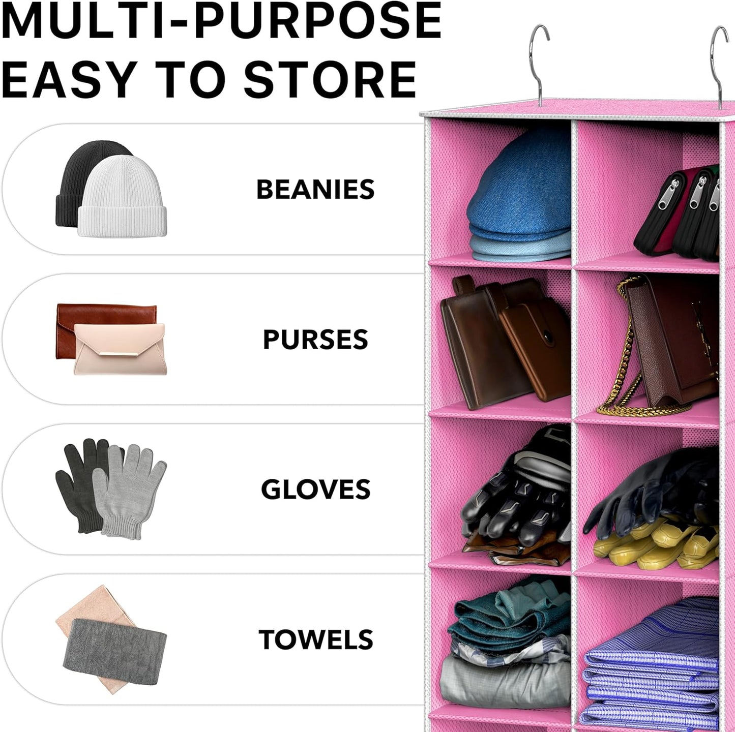 Simple Houseware 20 Section Shelves Hanging Shoes Organizer Holder for Closet, Gray