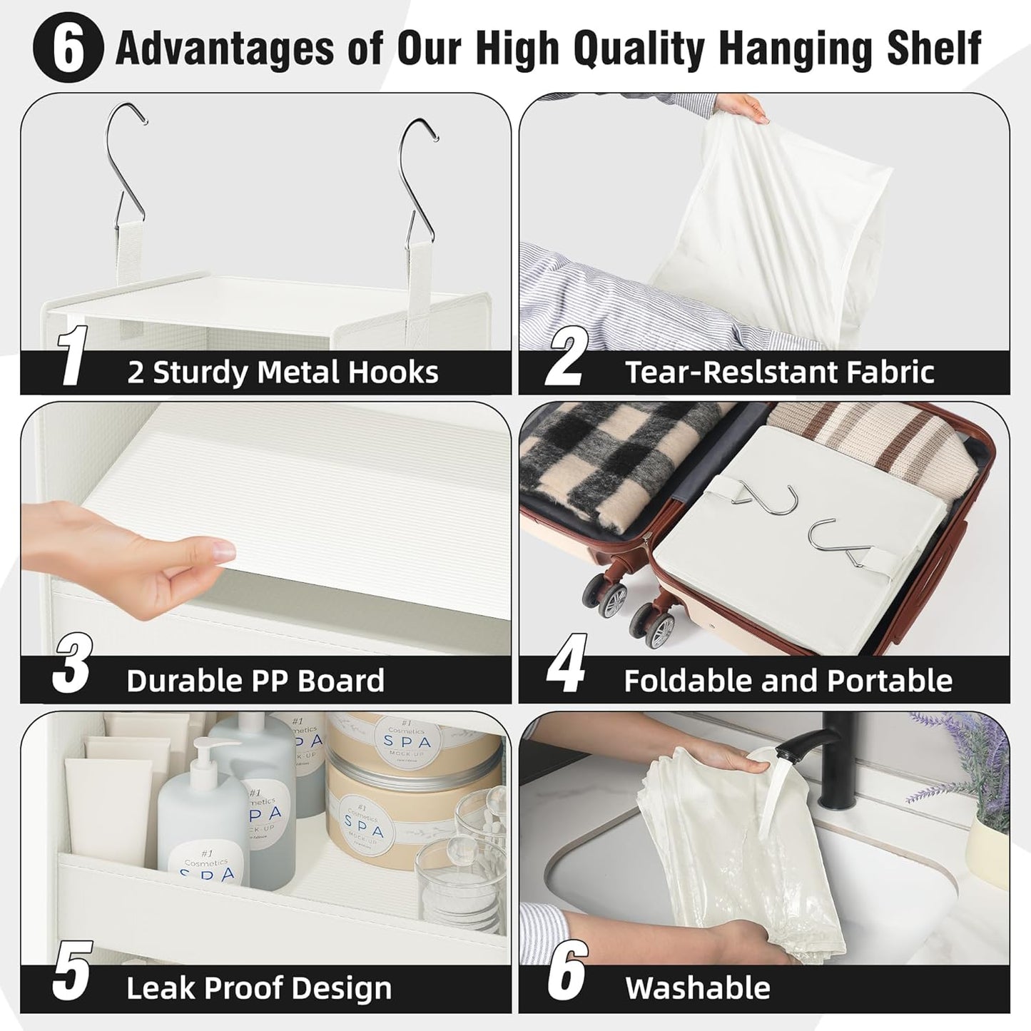 GRANNY SAYS 3-Shelf Hanging Closet Organizer and Storage, Collapsible Hanging Closet Shelves, Hanging Organizer for Closet & RV, Gray, 29 ½" H X 12" W X 12" D, 1-Pack