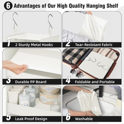 GRANNY SAYS 3-Shelf Hanging Closet Organizer and Storage, Collapsible Hanging Closet Shelves, Hanging Organizer for Closet & RV, Gray, 29 ½" H X 12" W X 12" D, 1-Pack