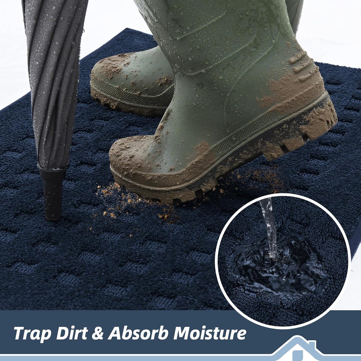 BEQHAUSE Dirt Trapper Door Mats 20"x32", Non-Slip Waffle Doormat Indoor Entrance Low-Profile, Dirt Resist and Absorbent Entryway Rugs Washable Inside Welcome Floor Mat for Front Back Door, Beige