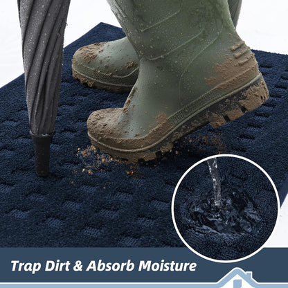 BEQHAUSE Dirt Trapper Door Mats 20"x32", Non-Slip Waffle Doormat Indoor Entrance Low-Profile, Dirt Resist and Absorbent Entryway Rugs Washable Inside Welcome Floor Mat for Front Back Door, Beige