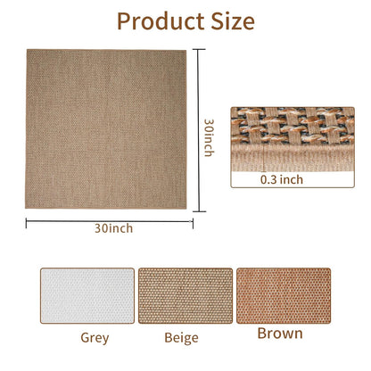 Carpet Stairs Runner for Wood Stairs, 30"x 30",Reusable Washable Self-Stick Stair Treads, for Indoor Steps, Non Slip for Kids Elders and Pets Stair Mats Residue Free, Beige 1-Pack