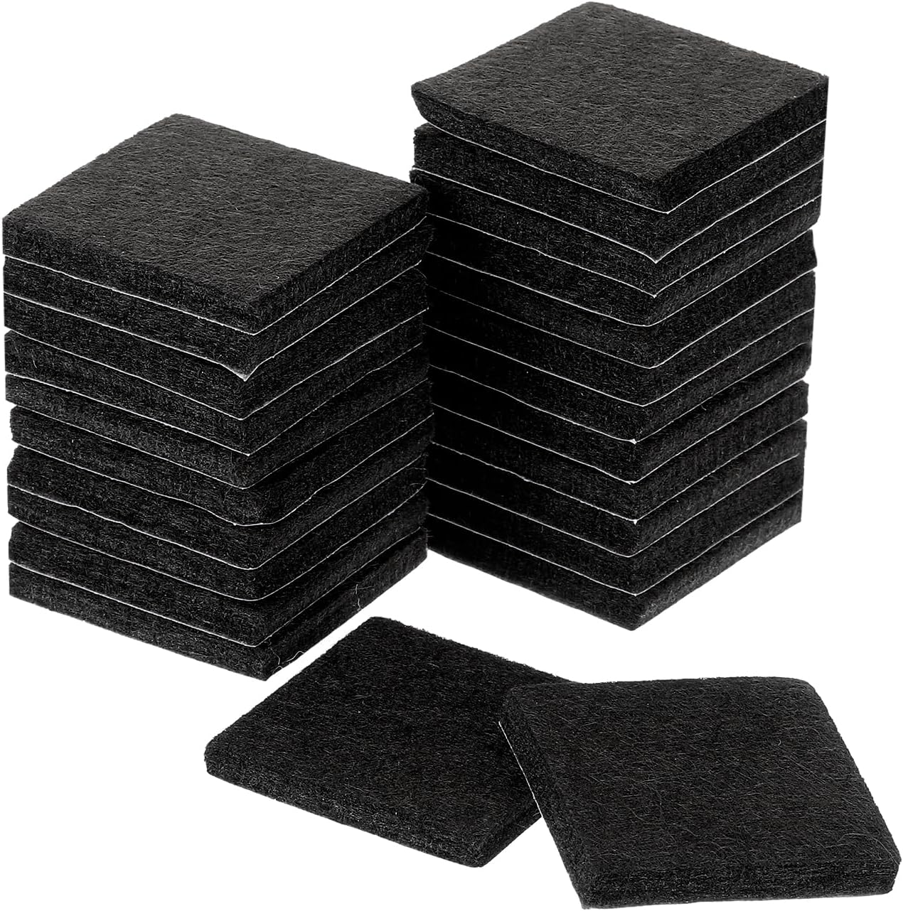 uxcell Furniture Pads, 24Pcs 1.5" - Square Self Adhesive Felt Furniture Pads, Floor Protectors for Furniture Feet Chairs Legs Hardwood Floors (Black)