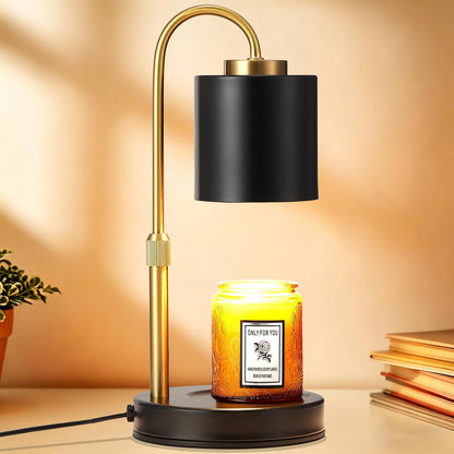 CASTLELIFE Candle Warmer Lamp with Timer & Dimmer, Height Adjustable Electric Wax Melt Warmer for Jar Candles, Gifts for Mom Home Decor, Black