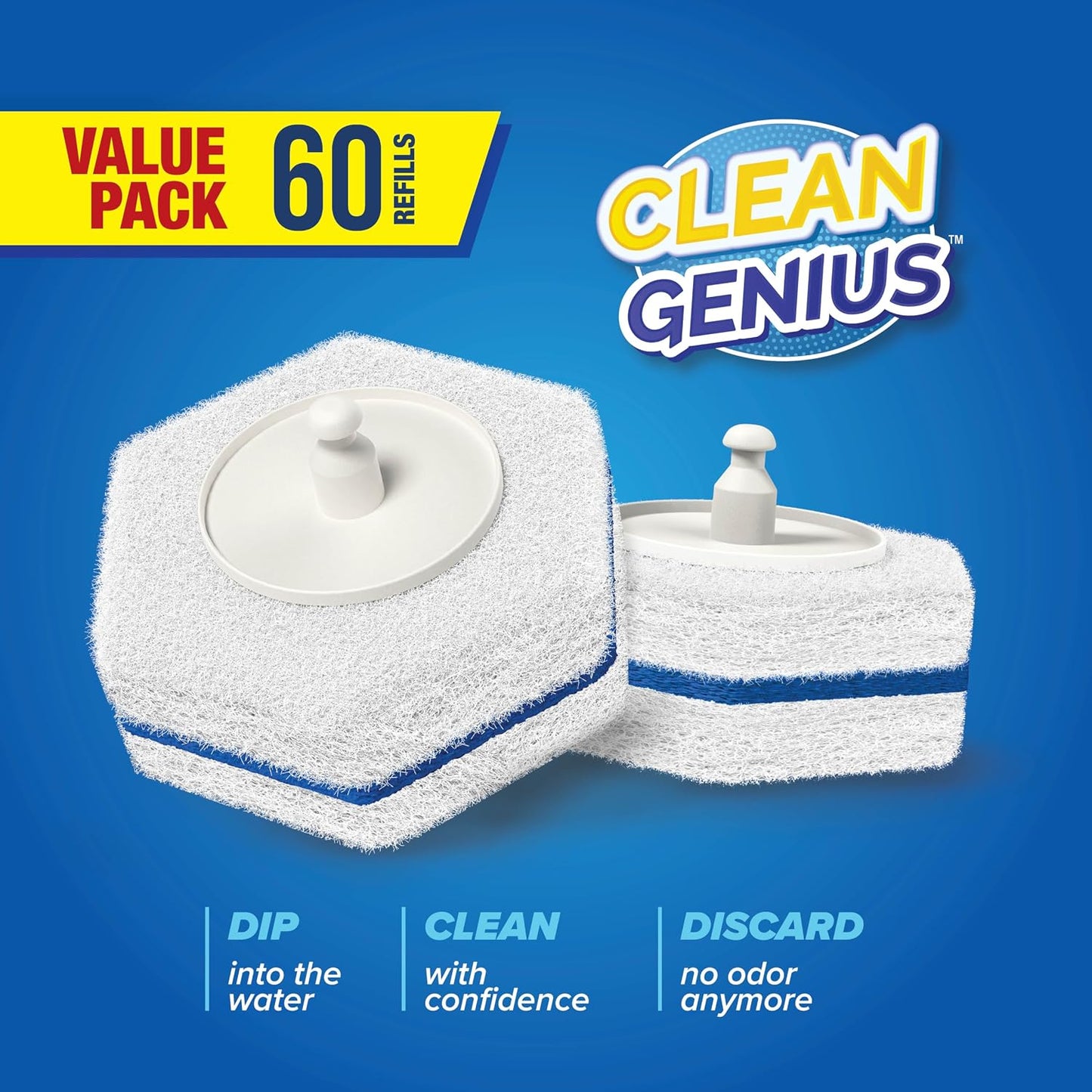 CleanGenius Disposable Prefilled Toilet Cleaning Scrubbers (30 Count)