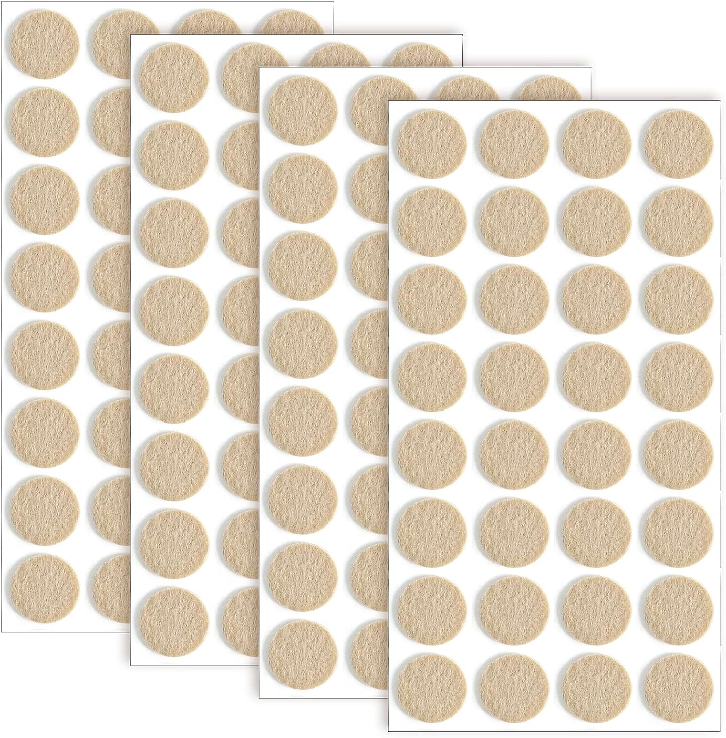 Sibba 128Pcs Felt Furniture Pads, Self Adhesive Round Furniture Pads for Chair Legs, Non Slip Anti Scratch Floor Protectors for Hardwood Floors, 0.75 Inch Round, Beige