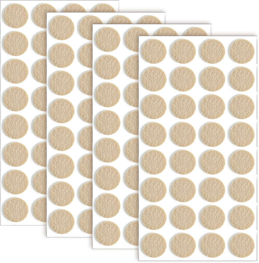 Sibba 128Pcs Felt Furniture Pads, Self Adhesive Round Furniture Pads for Chair Legs, Non Slip Anti Scratch Floor Protectors for Hardwood Floors, 0.75 Inch Round, Beige