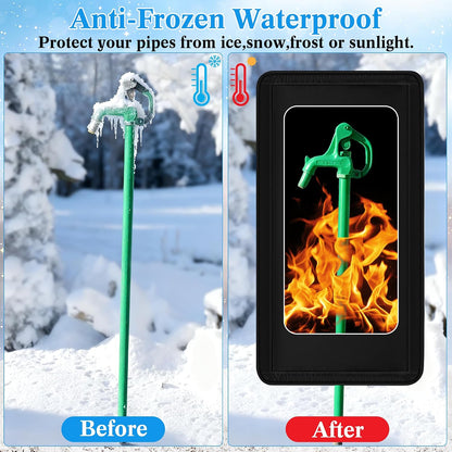 Insulated Outdoor Faucet Cover - 28"H x 15"W Heated Outdoor Faucet Covers for Winter Freeze Protection, Reusable Faucet Sock Universal Fit for RV Farm Lawn Faucets