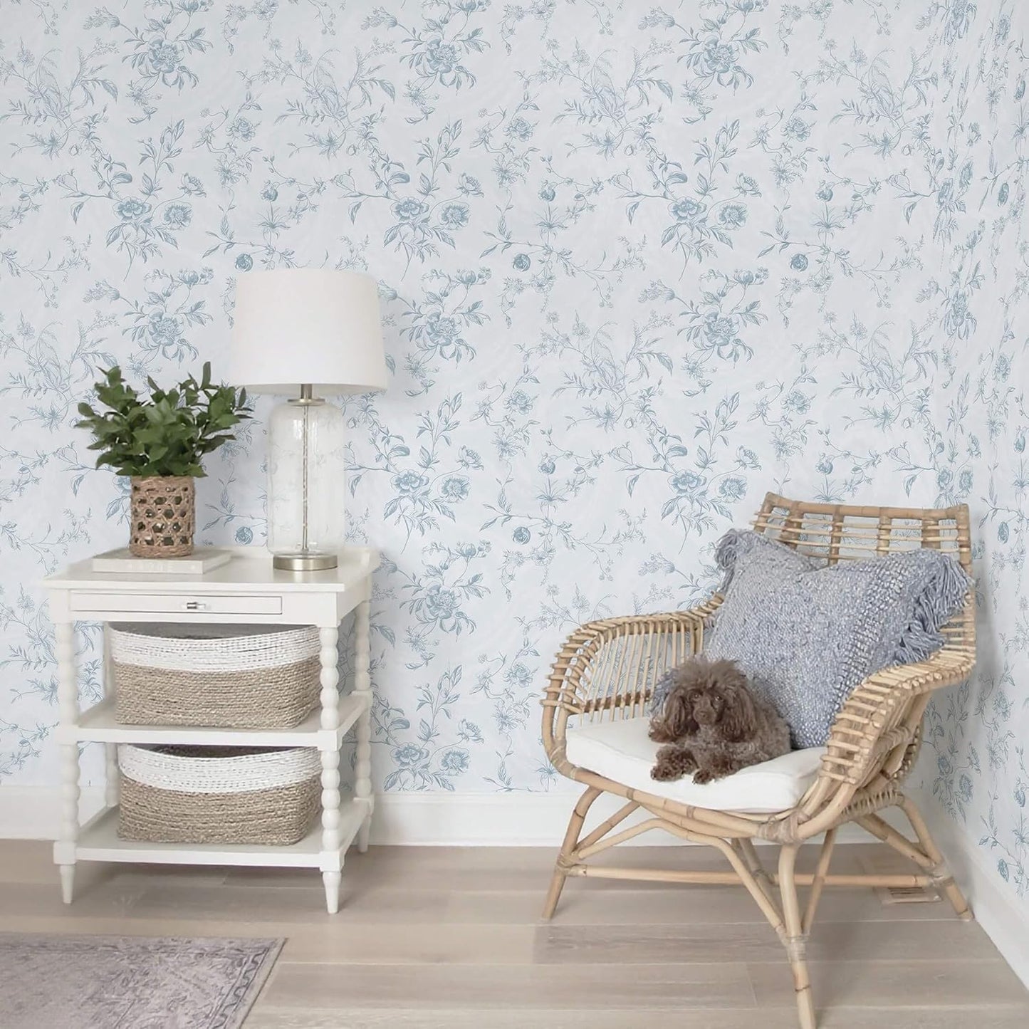 Ismoon Peel and Stick Wallpaper Floral Vintage Stick on Wall Paper Beige French Textured Contact Paper for Cabinet Removable Self Adhesive Wallpaper Vinyl Roll Shelf Deco, 17.3x78.7in