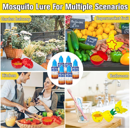 Fruit Fly Trap Refill Liquid only, Fruit Fly Catcher Bait & Gnat Killer Refill, Ready-to-Use Fruit Scented Ants Attractant for Kitchen Bathroom Living Room Use, Safe Near Food (6 Pack)