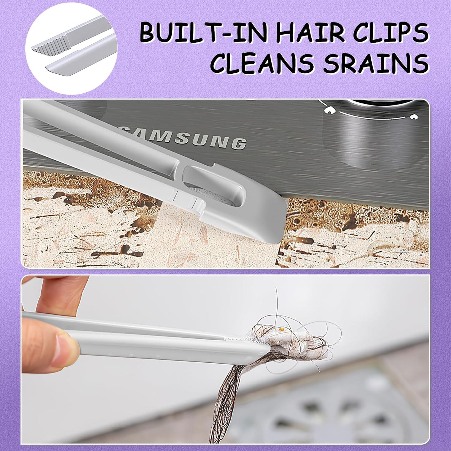 Multi-Function Rotating Crevice Cleaning Brush, 360-Degree Rotating Crevice Household Cleaning Brushes, No Dead Corners Hard Bristle Crevice Gap Brush Tool for Bathroom Household Kitchen (White)