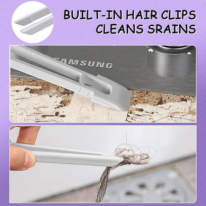 Multi-Function Rotating Crevice Cleaning Brush, 360-Degree Rotating Crevice Household Cleaning Brushes, No Dead Corners Hard Bristle Crevice Gap Brush Tool for Bathroom Household Kitchen (White)