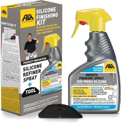 Fila Surface Care Solutions - Silicone Finishing Kit with Smoothing Spray, Caulk Tool Included, 24oz
