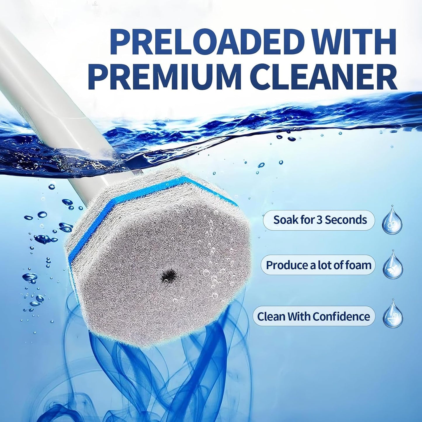 Disposable Toilet Bowl Brush with 36 Toilet Wand Refills Pads Replacement Heads, Toilet Cleaning Stick,Toilet Bowl Cleaner Wands Holder and Set, Toilet Cleaning System Starter Kit