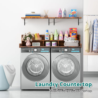 Washer Dryer Countertop, Laundry Countertop Over Washer And Dryer, Washer And Dryer Covers For The Top For Laundry Room Organization, Washer And Dryer Countertop Shelves (Oka Brown, 53.9*27.5*12)