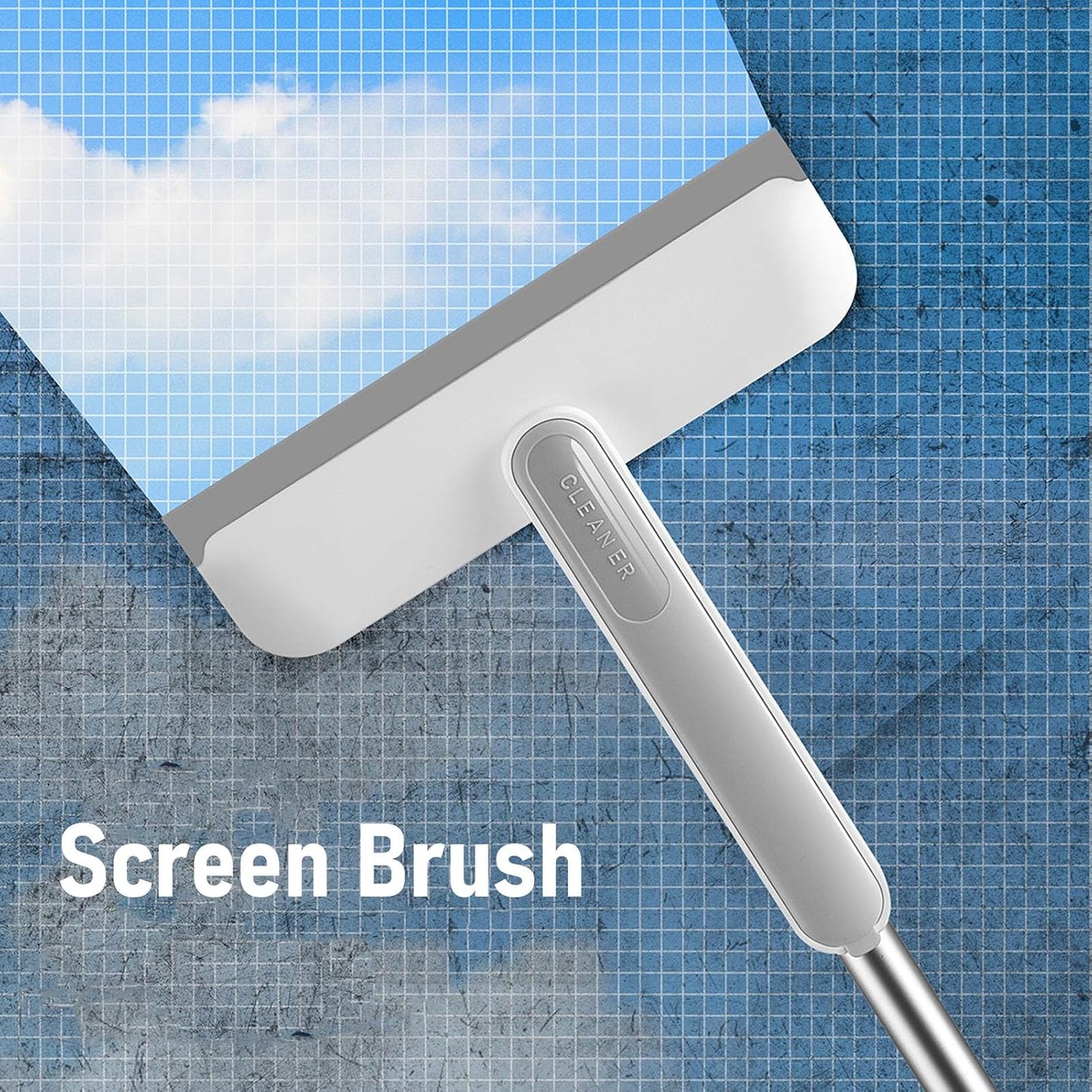 Screen Brush Window Screen Cleaner Cleaning Brush Double Sided Detachable Head Comfort Grip Scraping Effect with Small Dusting for Home Window Mesh
