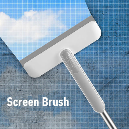 Mesh Screen Cleaner Tool Double Sided Window Brush with Detachable Brush Head White Household Cleaning Solution