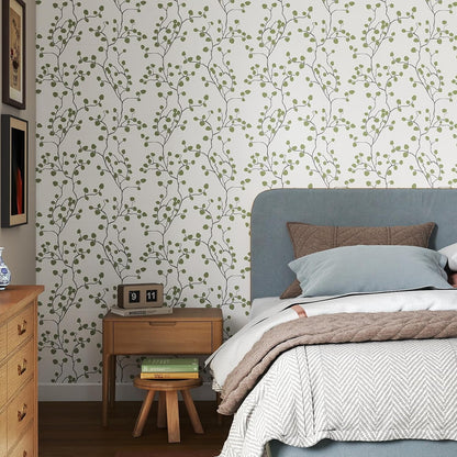 GloryTik Floral Peel and Stick Wallpaper, Removable Blue Floral Contact Paper, Self Adhesive Renter Friendly Wallpaper for Bedroom Living Room Bathroom (17.3" x 78.7")
