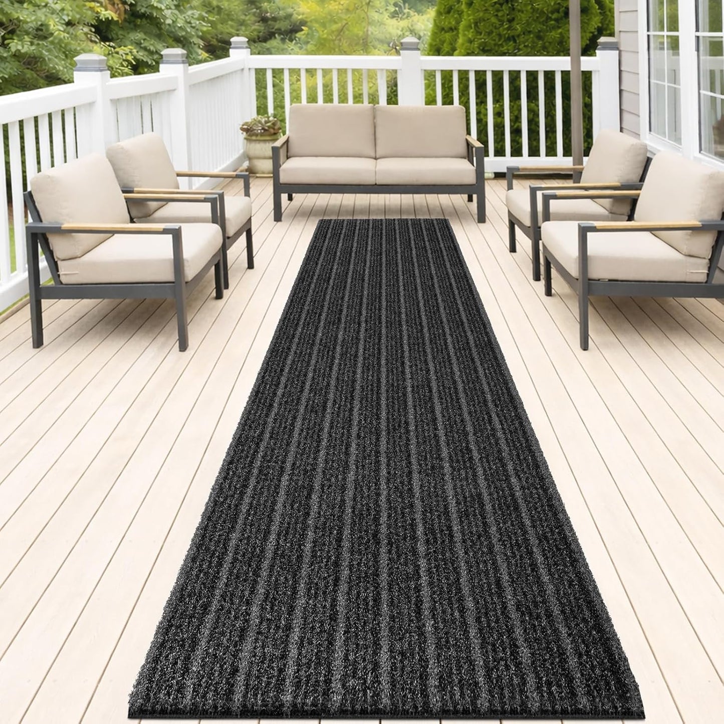 Outdoor Front Door Mat 32" x 48", Dirt Trapping Outside Entrance Rug, Non Slip Shoe Scraper, Heavy Duty Commercial Rug for Patio, Garage, Traffic Area, Office, Roll Packing