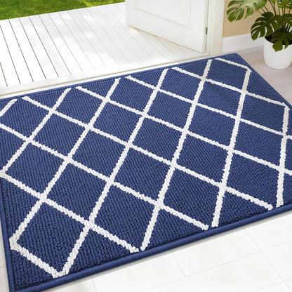 Finchitty Indoor Door Mat, Dirt Resistant and Absorbent, Low-Profile, Non-Slip, Washable Inside Floor Mats for Front Door, Back, and Entrance, 32" x 20", Grey