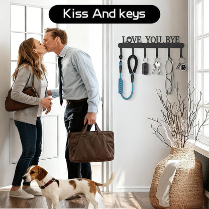 2 Pack Key Holder Wall Mount, Wall Mount Key Holder, Key Hooks Hanging Keys, Key Hanger with 8 Hooks, No-Drill Decorative White Key Rack for Living Room, Kitchen, or Bathroom