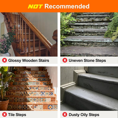 Spurtar Non Slip Staircase Step Treads, 6"x24" 15 Pack Anti Slip Tape for Stairs Indoor, Transparent Grip Tape for Stairs, Clear Skid Guard Safety Stair Runners for Wooden Steps