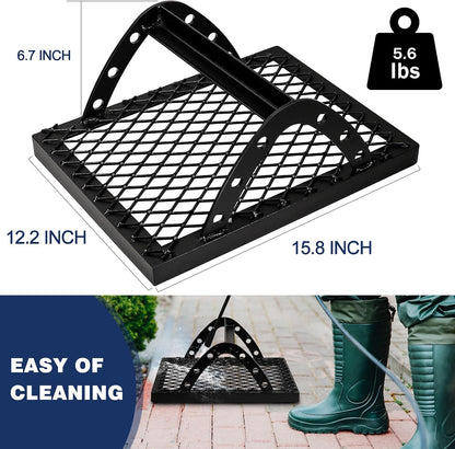 Boot Scraper Heavy Duty Metal Boot Brush Scraper Outdoor Heavy Duty Shoe Boot Mud Scraper Outdoor Boot Dirt Cleaner Shoe Brush&Boot Brush, Boot Cleaner Boot Scrubber Shoe Scrubber (Black)