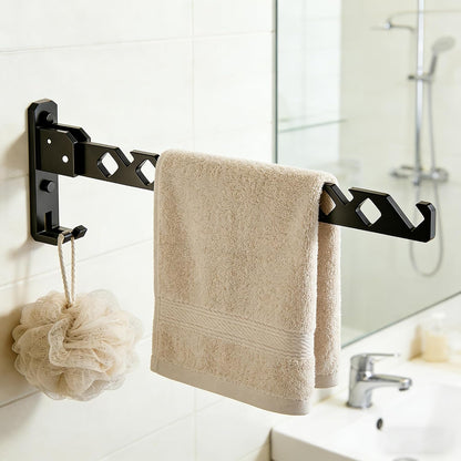 Laundry Hanger Wall Mount,Aluminium Foldable Drying Rack for Laundry Room Bathroom Kitchen Balcony Wardrobe RVs,Black 2 Pack
