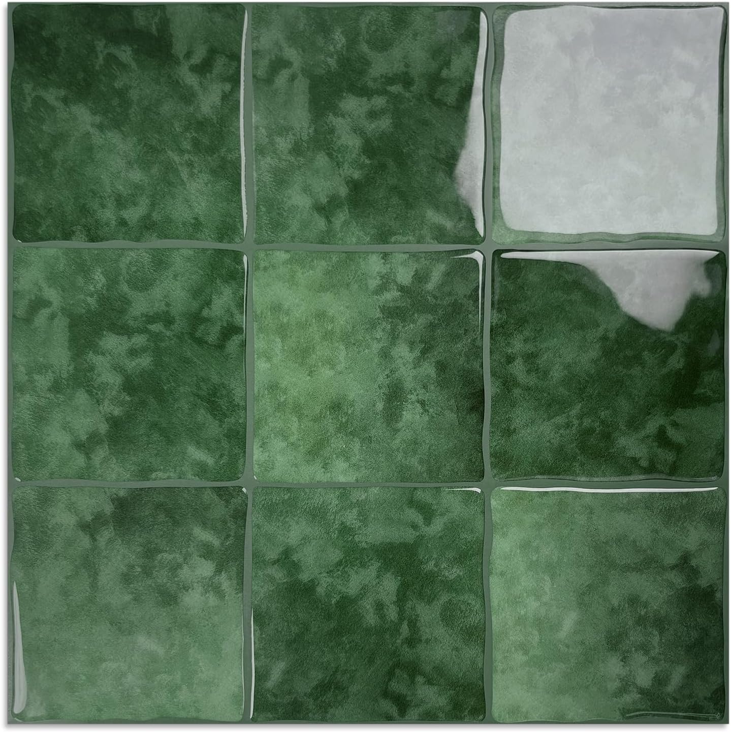 10 Sheet Thicker Peel and Stick Backsplash Tile, 12"x12" 3D Self Adhesive Square Mosaic Subway Checkered Vinyl Backsplash Stick on Wall Tiles for Bathroom, Kitchen, Living Room (10, Orange)