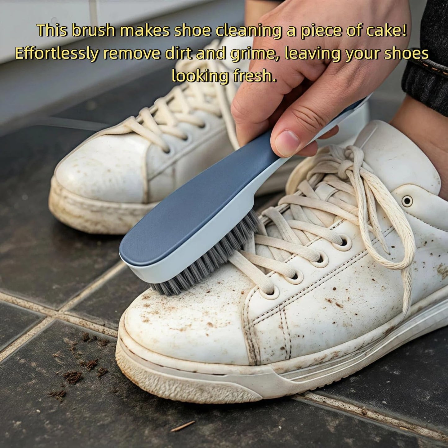 Laundry Brush, Shoe Brush, Used for Cleaning Stains, Floor Tiles, Kitchen, Carpet, Household Cleaning, Etc. Easy to Hold Set of 2 Pieces