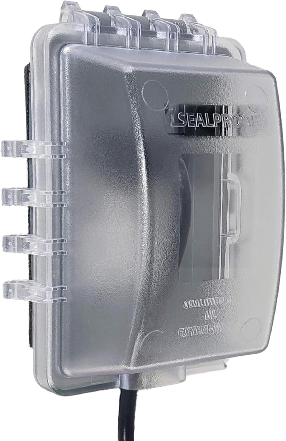 Sealproof 1-Gang Weatherproof In Use Outlet Cover | Horizontal/Vertical Outdoor Plug and Receptacle Protector, Lockable Bubble Cover, UL Extra Duty Compliant, 18 Configurations, Gray