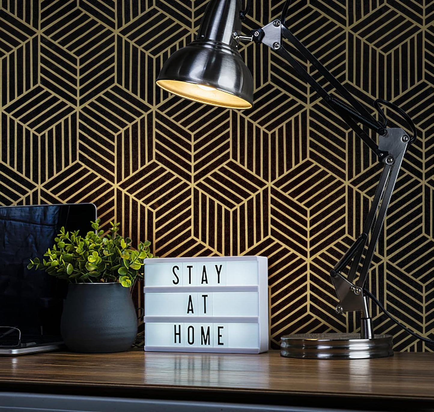 CiCiwind Wallpaper Peel and Stick Modern White and Gold Contact Paper Peel and Stick Geometric Removable Self Adhesive Wall Paper for Bedroom Renter Friendly Papel Tapiz para Pared 15.7"x118"