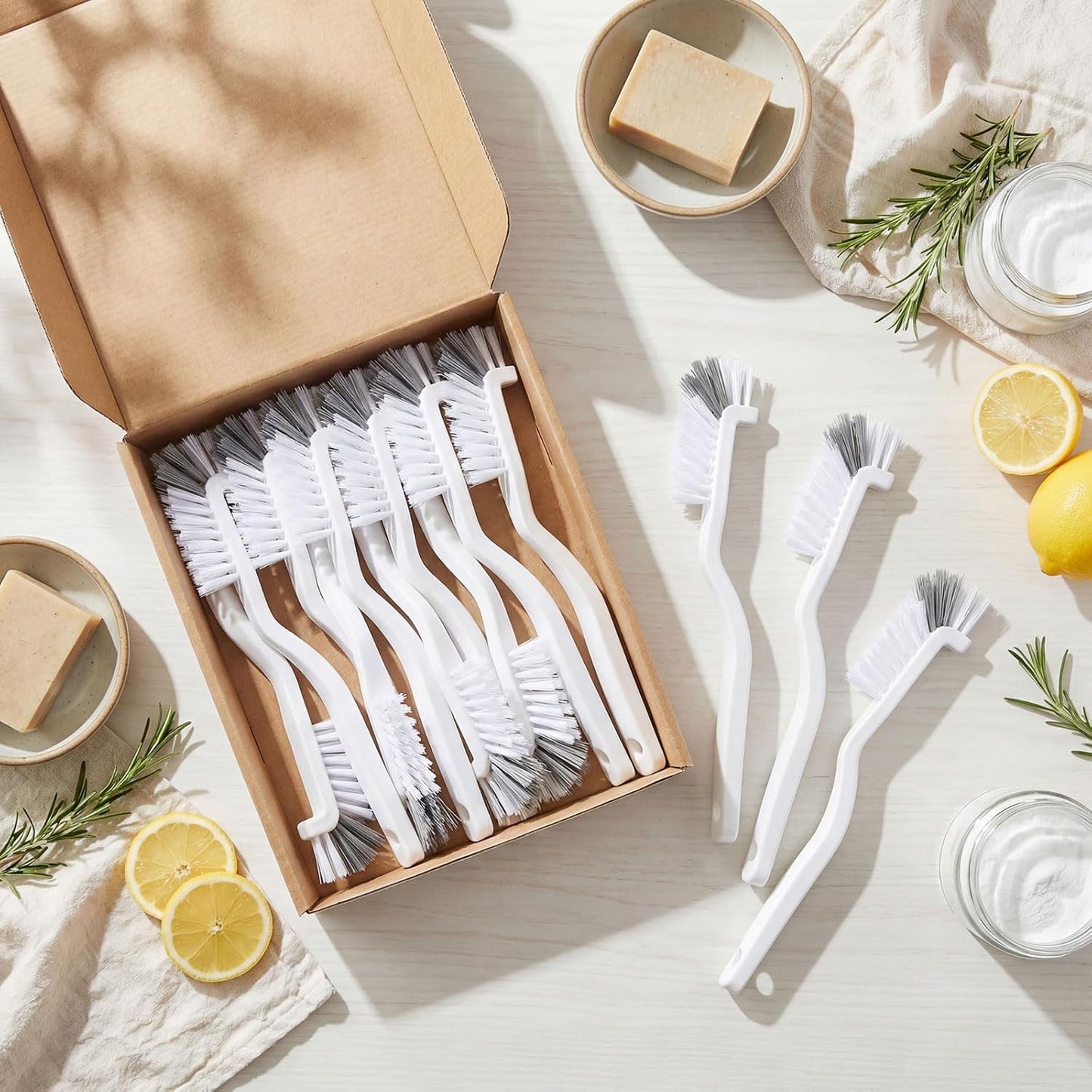 3 Pcs Dish Brush Right Angle Kitchen Scrub Bottle Bathroom Brush Sink Household Pot Pan Edge Corners Tile Lines Cleaning with Stiff Bristles