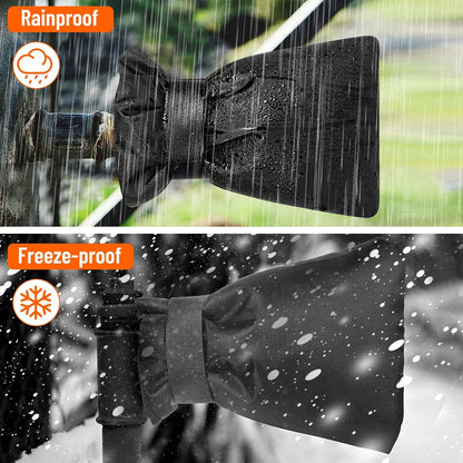 3 Pieces Outdoor Faucet Covers,Winter Anti-Freeze 9.8" H X 7" W Faucet Insulation Cover Winter Outdoor Pipe Insulation Protective Cover,Outdoor Wall Garden Courtyard Faucet Covers (Black)