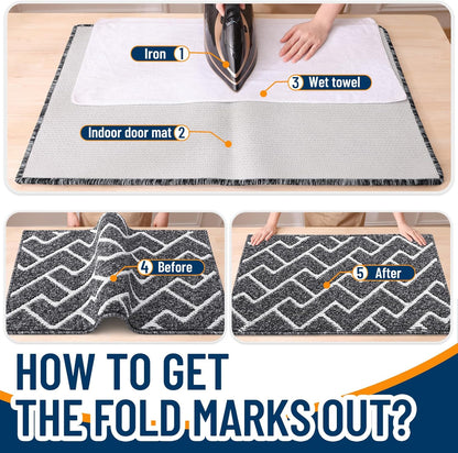 OLANLY Front Door Mat, Non-Slip Rubber Backing, Dirt Resistant and Absorbent, Washable, Easy to Clean Low-Profile Indoor Doormat for Back Door, Entryway, Inside Entrance, 32x20, Grey