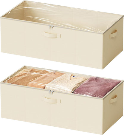 SpaceAid 2 Pack 10" High Under Bed Storage Containers, Large Underbed Storage Organizer Bins with Lids for Bedroom, Dorm, Clothes, Closet Organization, Bed Sheets and Blankets (Gray)