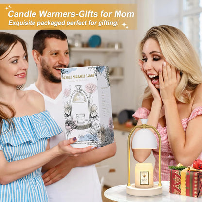 Hong-in Candle Warmer Lamp - with Timer & Dimmer, Modern Home Decor House Warming Gifts Wax Melt Warmer for Jar Candles, Cozy Birthday Gift for Women Mom (Black)