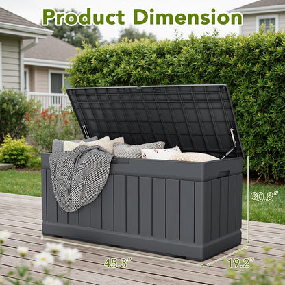 Devoko 30 Gallon Resin Deck Box Waterproof Outdoor Storage Box for Patio Furniture Pool Accessories Indoor Storage for Cushion Garden Tools (30 Gallon, Black)