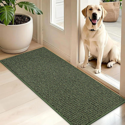 BEQHAUSE Dirt Trapper Door Mat 20" x 32", Non-Slip Washable Doormats Entrance Mat, Dirt Resistant and Absorbent Welcome Mat, Low Profile Floor Mats for Front Back Door and Entryway, Beige