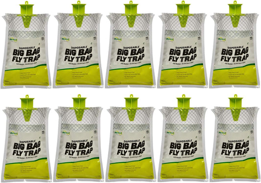 RESCUE! Big Bag Fly Trap – Disposable, Outdoor Use - 10 Traps