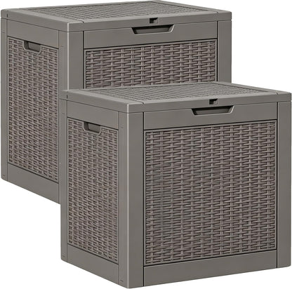 Outdoor Storage Box, Resin Deck Boxes Indoor and outdoor, Waterproof Storage Box Lockable Lid (Black, 85 Gallon)