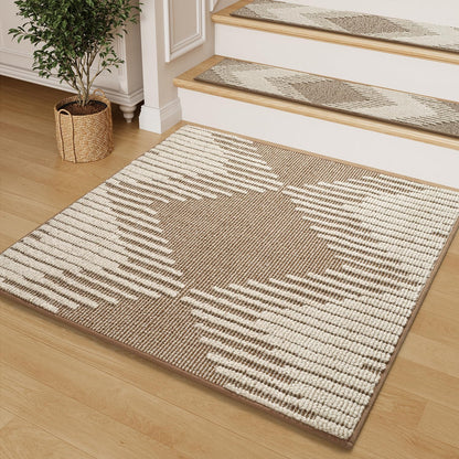 PADOOR 15PC Stair-Treads Non Slip, 3D Peel and Stick Stair Treads for Wooden Steps Indoor, Stair-Carpet Treads Washable Reusable Adhesive Stair-Runner Rugs for Kids and Dogs 8"x30" Brown